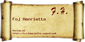 Foj Henrietta névjegykártya